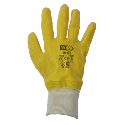 Ws Guante Nitrilo Amarillo Puño De Tejido