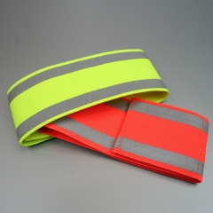 Brazalete C/Velcro Con Bolsillo Pvc Cristal Naranja / Verde