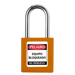 Blook Candado Plastico Loto Arandela Metal 40 Mm Naranja