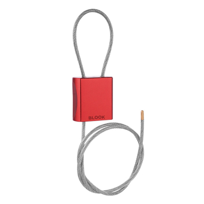 Blook Candado Aluminio Con Cable Eslinga Acero 1 Mt Rojo