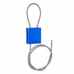 Blook Candado Aluminio Con Cable Eslinga Acero 1 Mt Azul