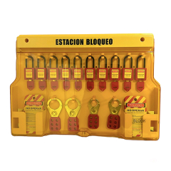 Kit Estacion Plastica C/ Tapa Completa (10 Candados + 20 Tarjetas + 4 Multiplicadores)