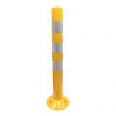 Poste Delimitador Modelo Cd7205/A Color Amarillo De 75 Cm C/Base & Tiras Reflectivos