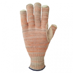 Guante G7 Magnum Naranja Y Gris. Liso. Refuerzo Vaqueta En Palma 6101